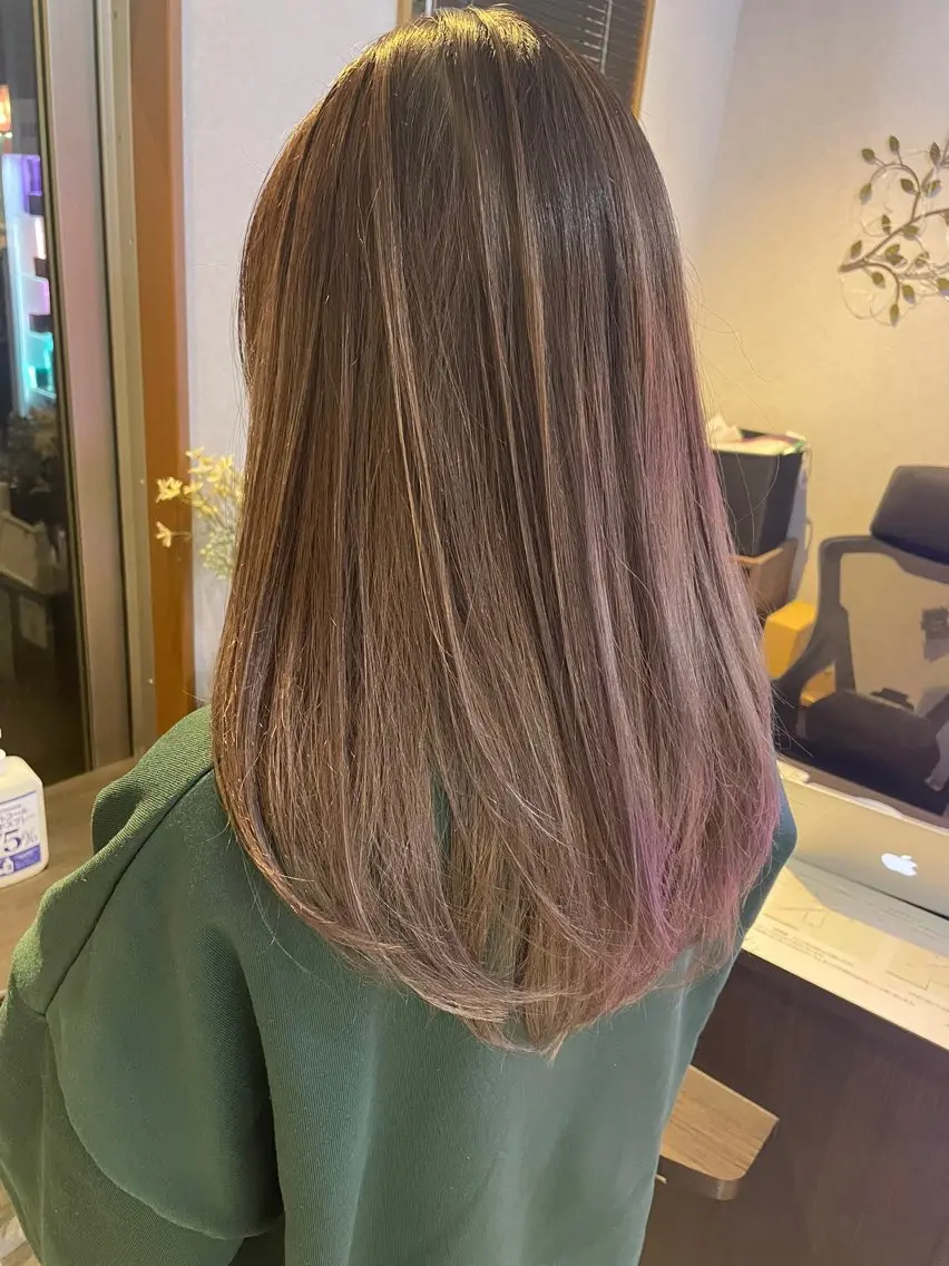 セミロング カラー ヘアカラー 山本 貴弘のヘアスタイル