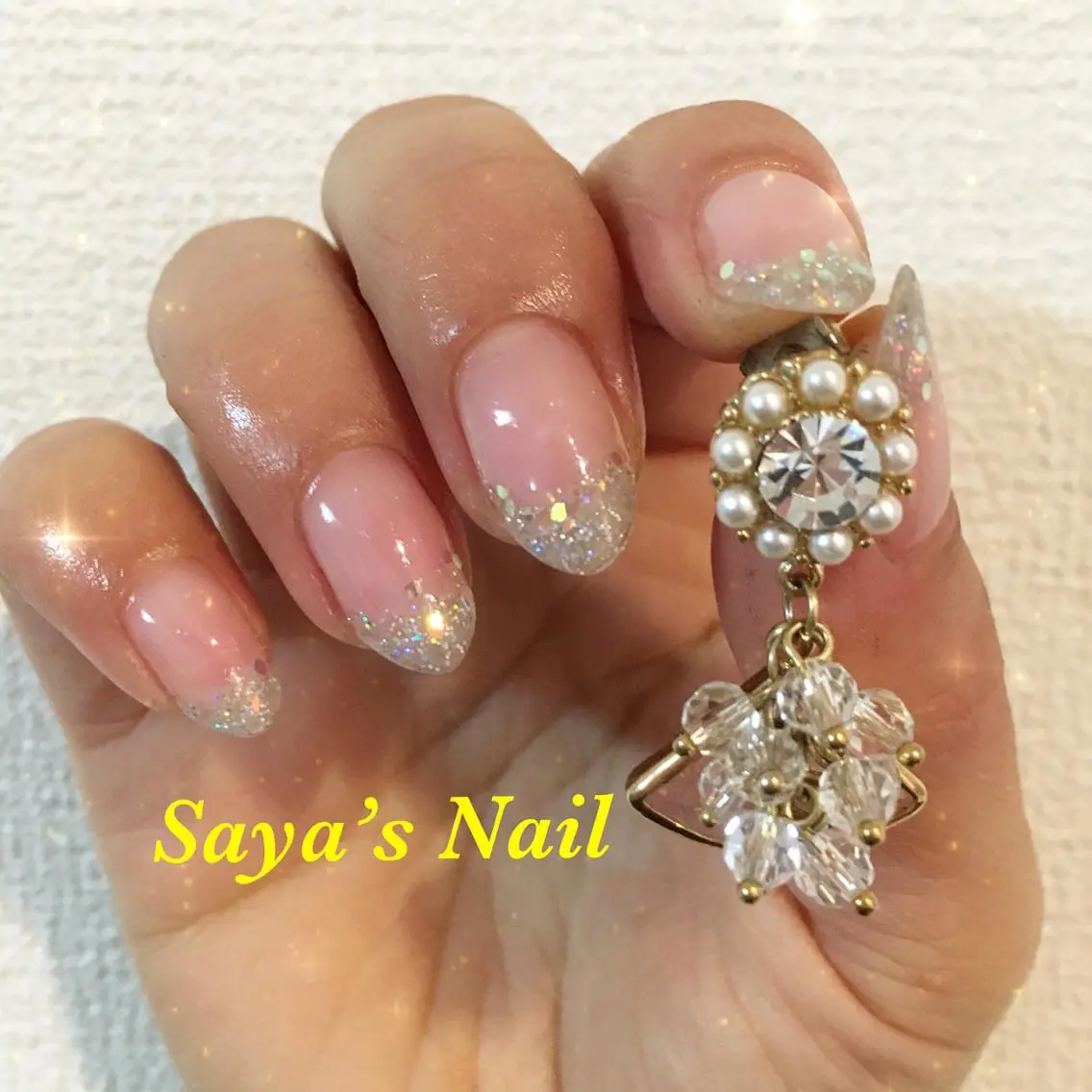 ネイル フレンチネイル キラキラネイル ラメ(グリッター) SantéNail SAYAKAのネイルデザイン