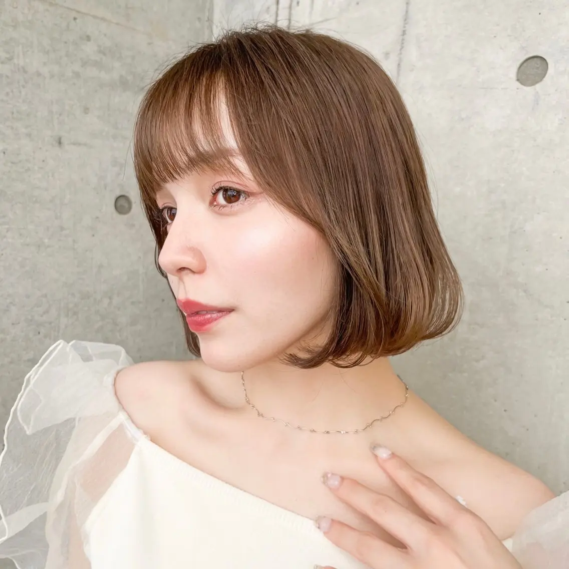 ミディアム カット ヘアカラー 縮毛矯正 トリートメント エリアNo.1ボブ 💟Nanatsuのヘアスタイル