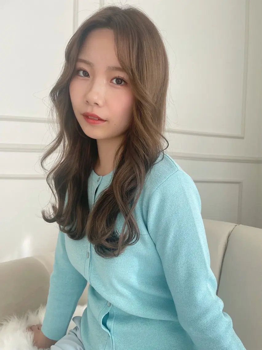 ロング fuwari 美白ショコラカラーのヘアスタイル