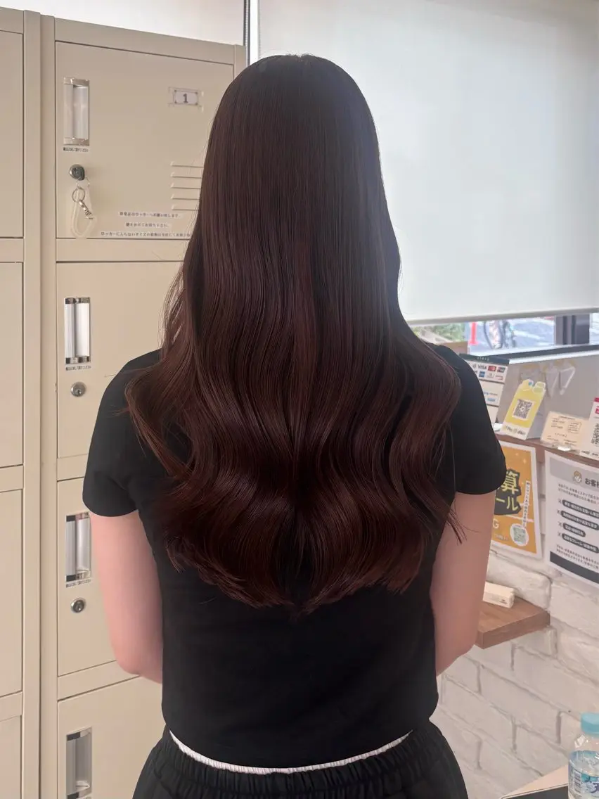 ロング カラー ブラウンカラー ピンクカラー ピンクブラウン カット ヘアカラー トリートメント にゅーかわいいヘア♡ おがわゆいり౨ৎのヘアスタイル