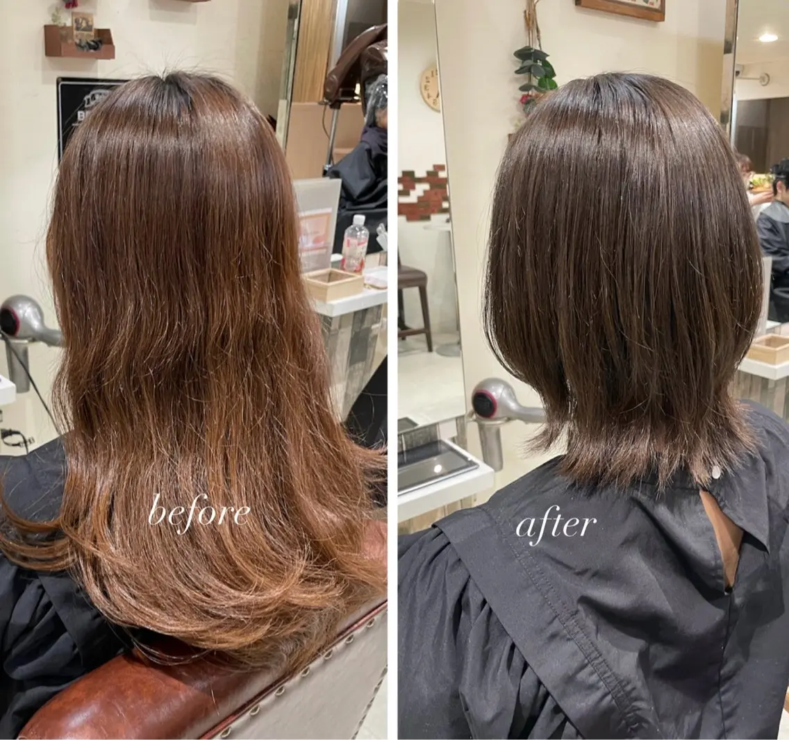セミロング カラー KAI RIKAのヘアスタイル