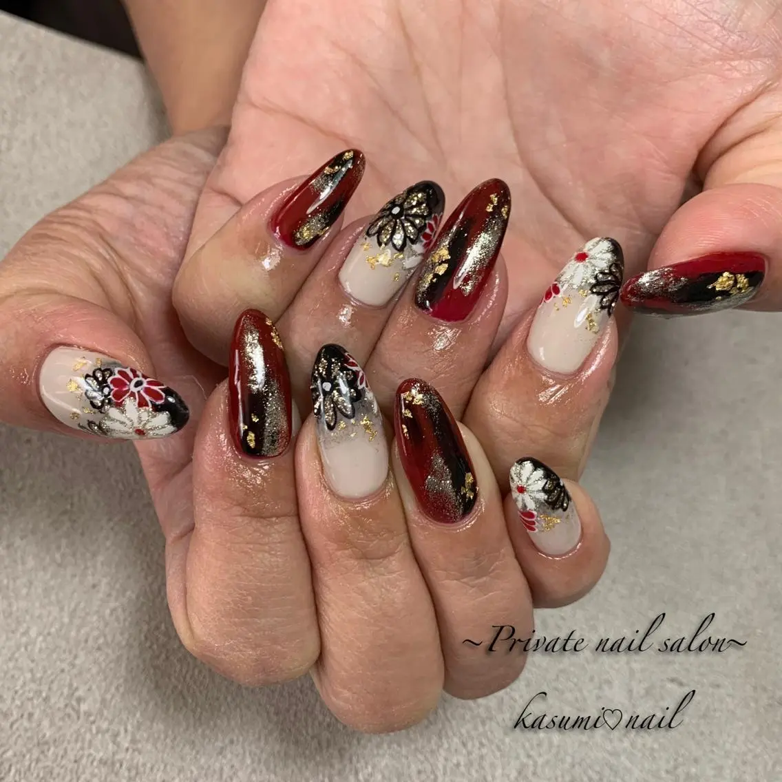ネイル 成人式 ミラーネイル ニュアンスネイル KASUMI♡ Nailのネイルデザイン