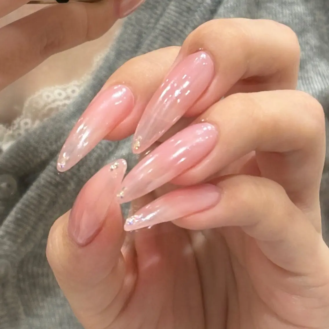 ネイル ハンドネイル 韓国ワンホンピンク 🎀mikuのネイルデザイン