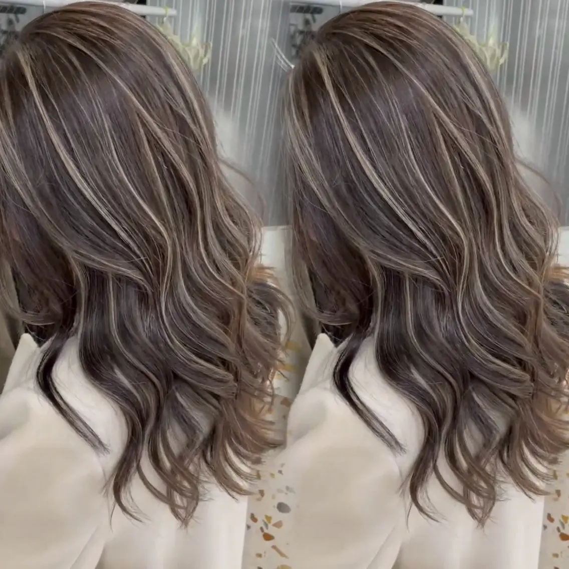 ロング カラー ハイライトカラー ハイライト カット ヘアカラー トリートメント 大智/ハイライト バレイヤージュのヘアスタイル