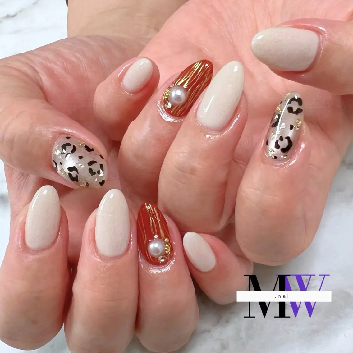 ネイル アニマル柄 ハンドネイル MW .nailのネイルデザイン