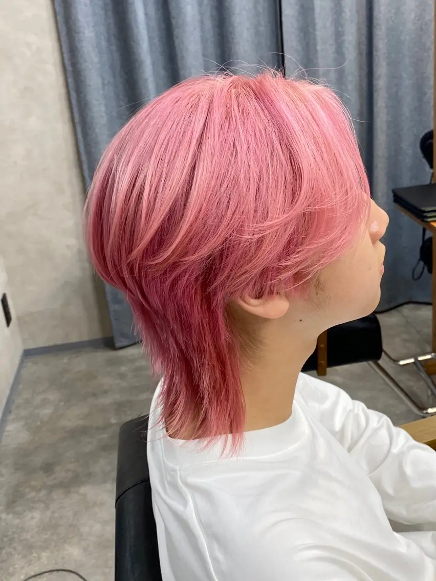 ショート カラー メンズ メンズブリーチ マッシュウルフ マッシュ メンズウルフカット ブリーチ 艶髪サラサラカラー 🌈前原健吾のヘアスタイル