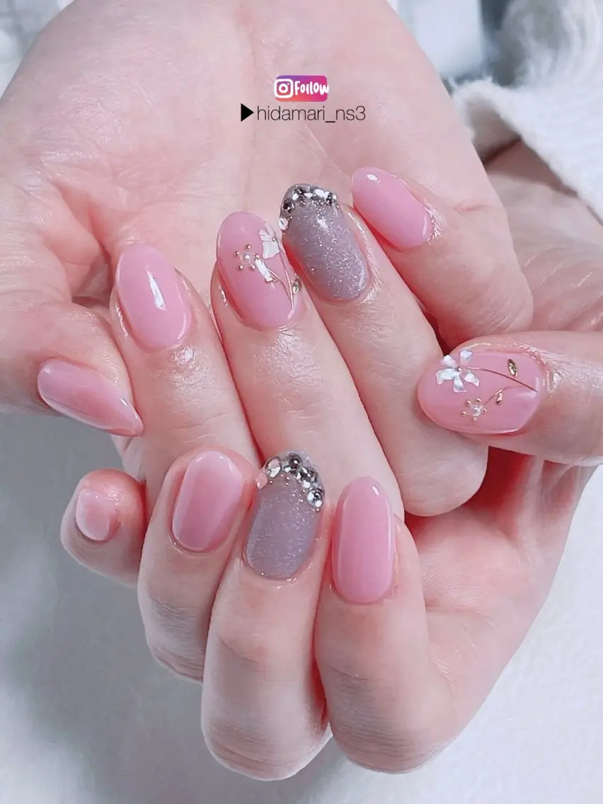 ネイル アートネイル フラワーネイル 春ネイル ハンドネイル NailSalon ひだまりのネイルデザイン