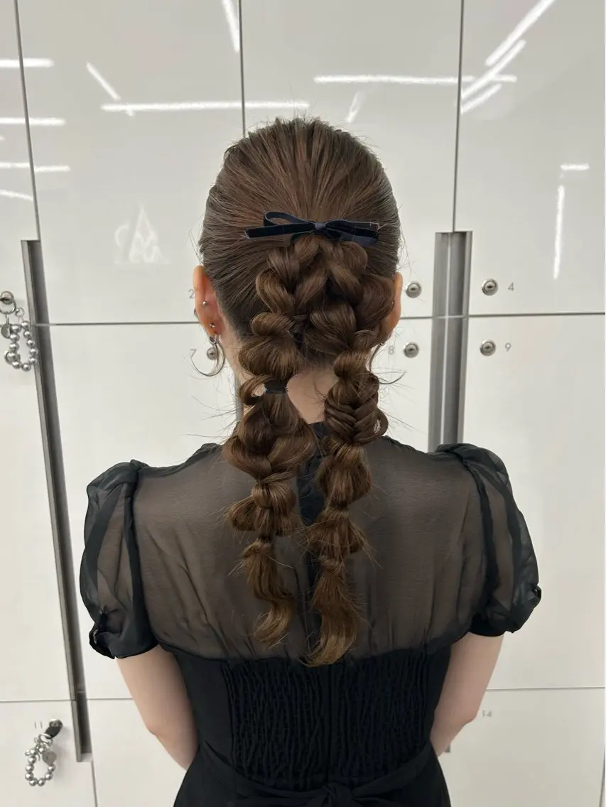 ロング ヘアアレンジ ヘアセット 韓国ヘア/顔周り ヘアセット/加藤優里のヘアスタイル
