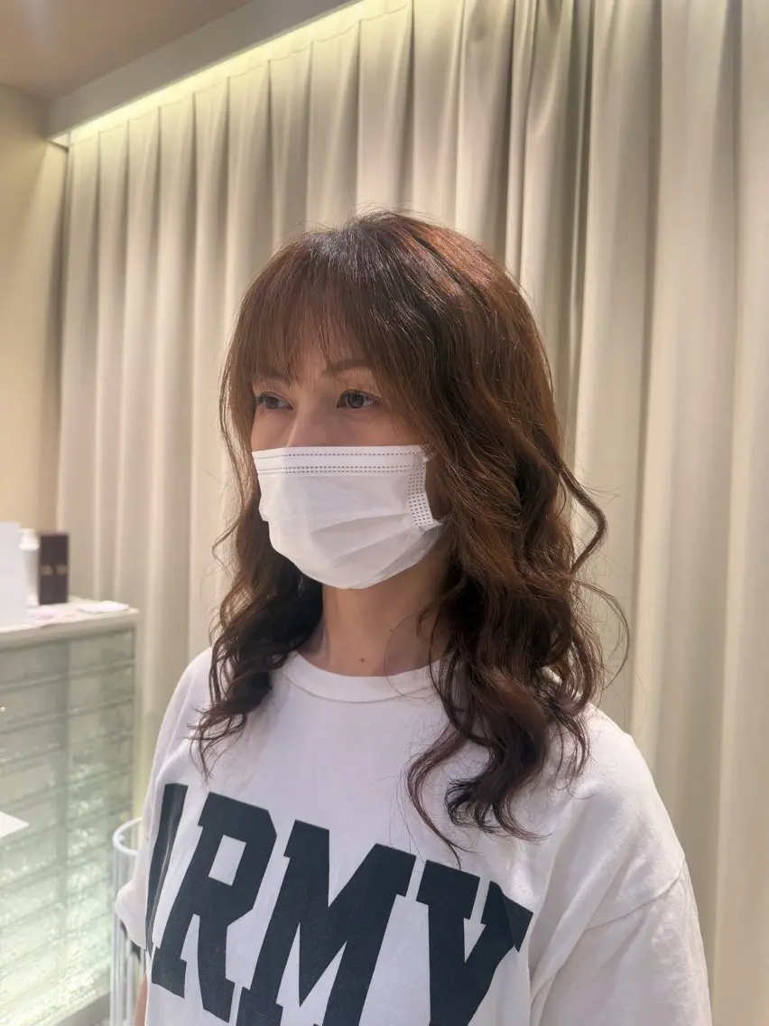 ロング パーマ カット パーマ 阪上 沙織のヘアスタイル