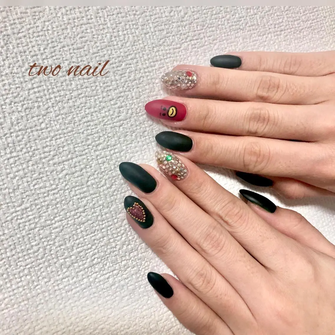 ネイル アートネイル フットネイル ハート ニュアンスネイル two nailのネイルデザイン