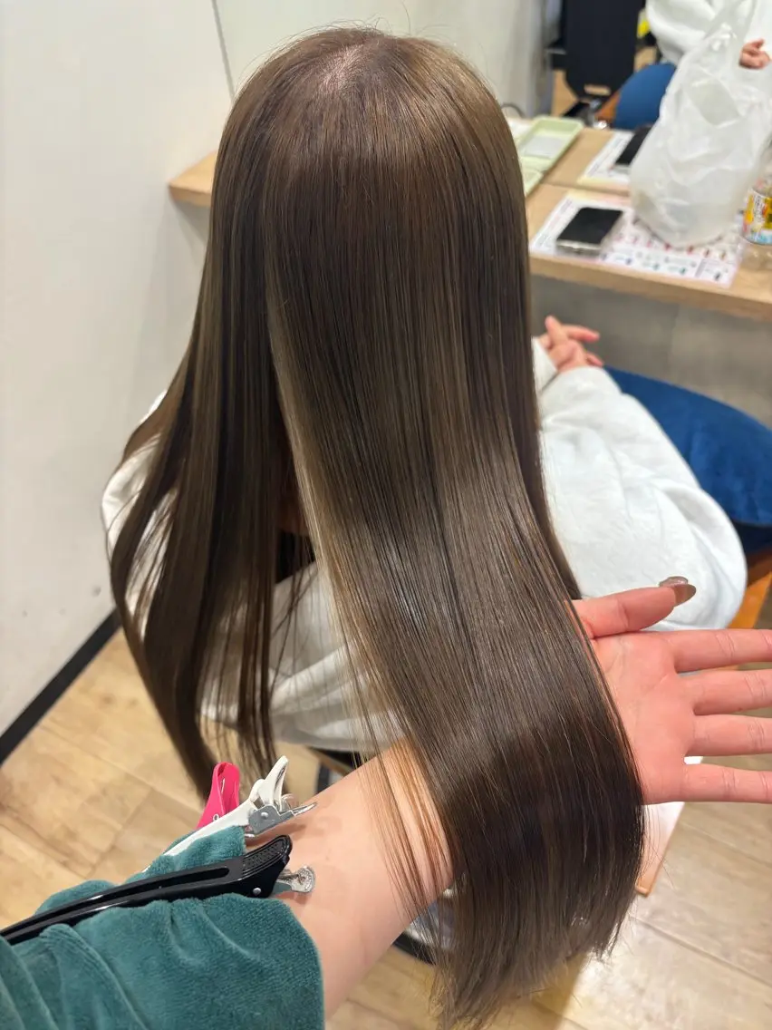 ロング カット 縮毛矯正 トリートメント 🎀Maho🎀ボブ × 髪質改善のヘアスタイル