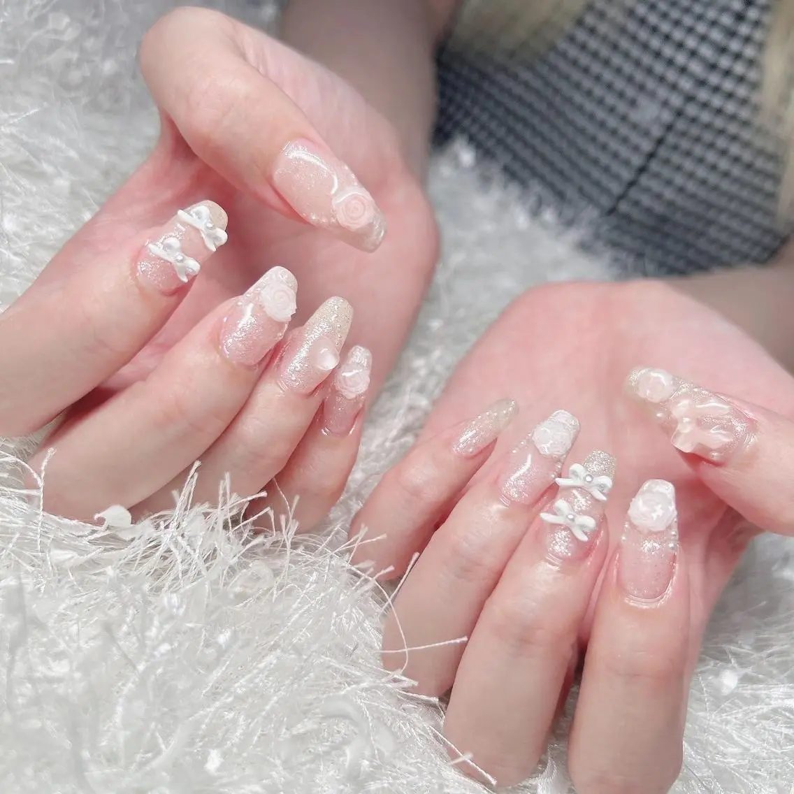 ネイル 長さ出し フレンチネイル ジェルネイル グラデーション 韓国ネイル ハンドネイル Nail&eye Belire 新宿のネイルデザイン