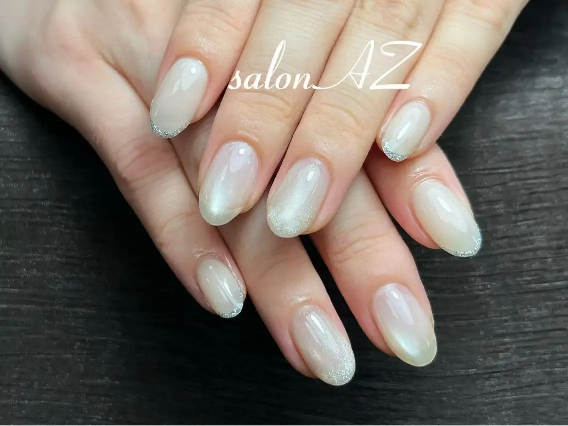 ネイル アートネイル 長さ出し フットネイル フレンチネイル ジェルネイル salon AZのネイルデザイン