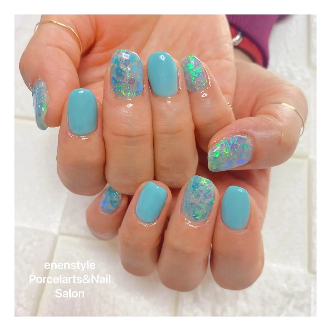 ミディアム ネイル 🐾enen style 🐾のネイルデザイン