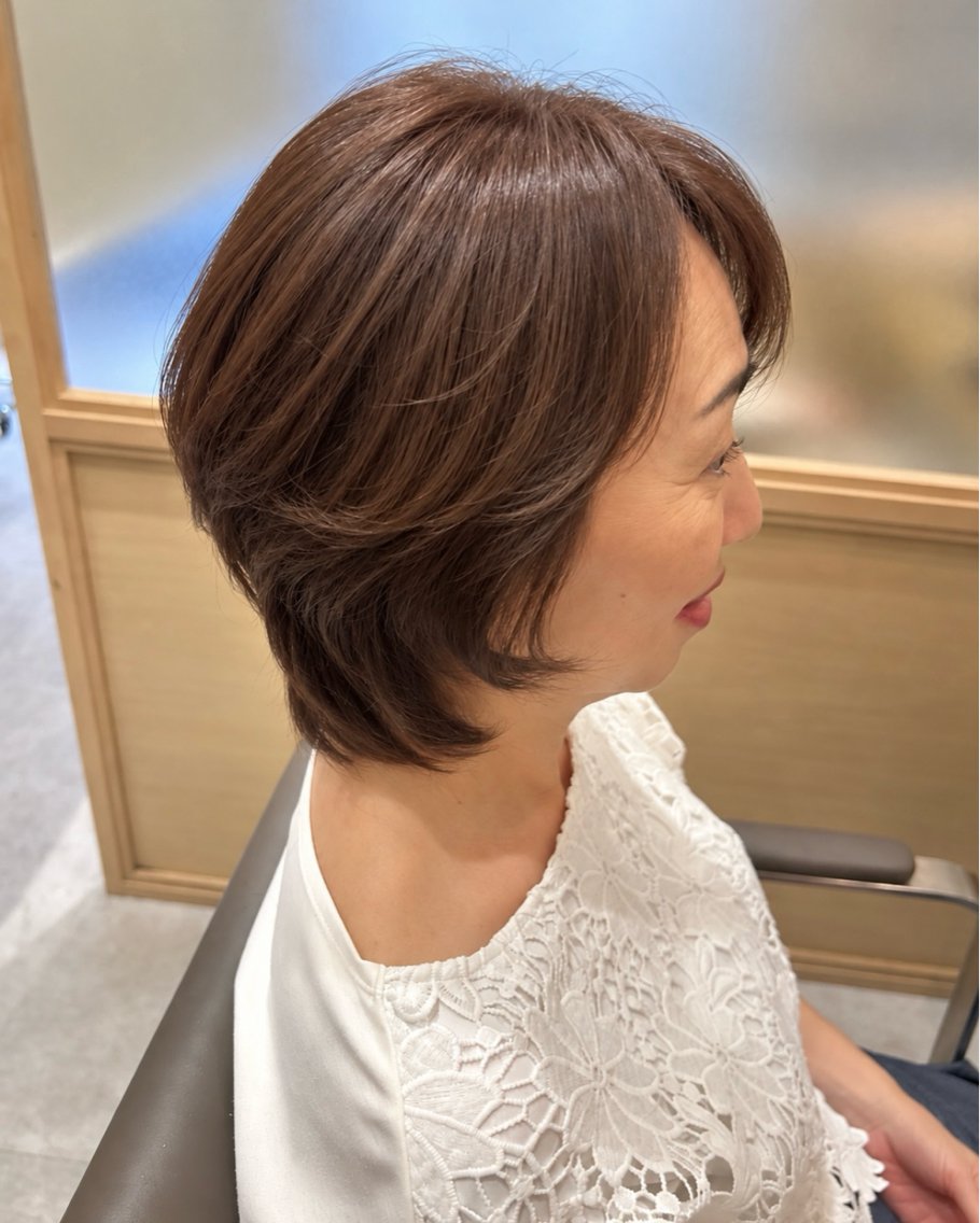 ショート カラー ケアカラー 髪質改善 カット ヘアカラー トリートメント ヘッドスパ 久木原 ゆりのヘアスタイル