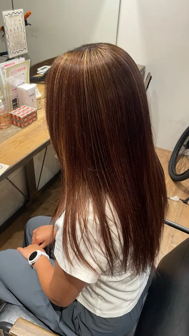 ロング カラー ヘアカラー おくにし はなのヘアスタイル