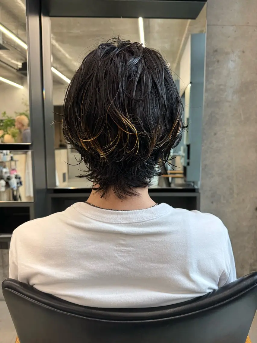 ショート カラー パーマ メンズ メンズハイライト メンズパーマ ハイライトカラー ハイライト 🌈前田ジュン /ショート/似合わせのヘアスタイル