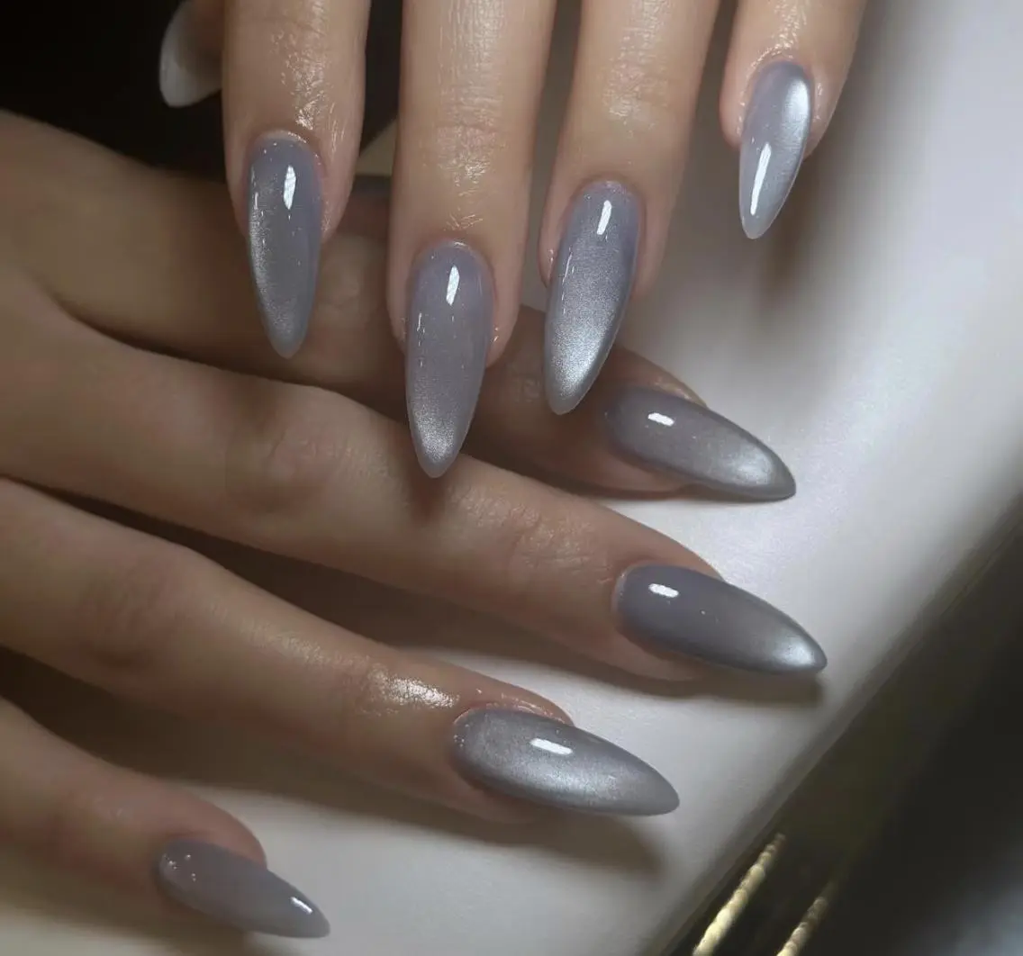 ネイル フレンチネイル ジェルネイル ガラスフレンチ 韓国ネイル マグネットネイル The Nail 新大久保店のネイルデザイン
