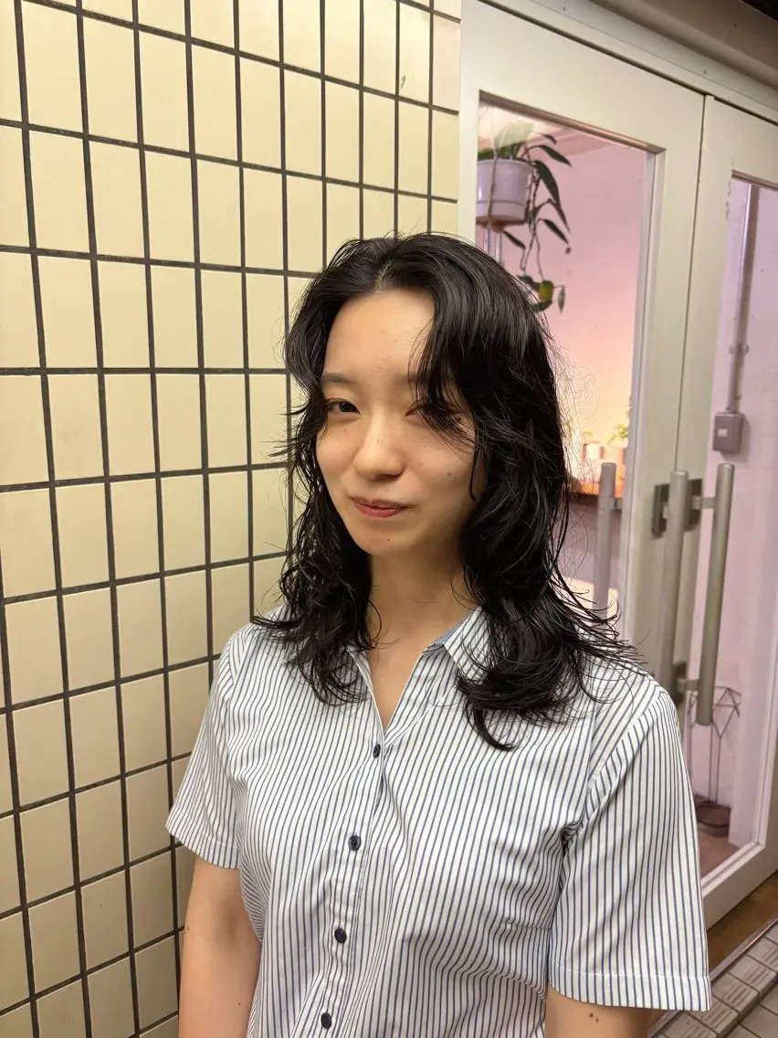 セミロング パーマ カット パーマ kaito パーマ募集！🙌のヘアスタイル