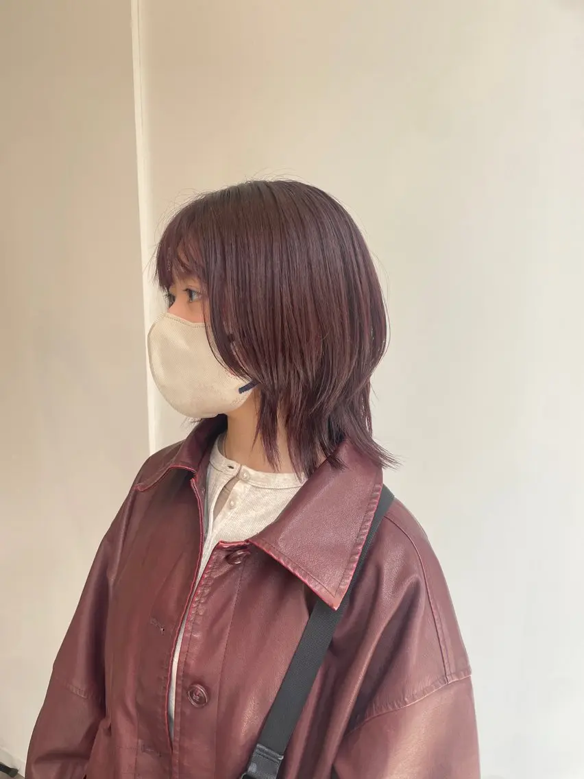 セミロング カラー ブラウンカラー ピンクカラー ピンクブラウン カット ヘアカラー ナチュラルカラー 児玉優香のヘアスタイル
