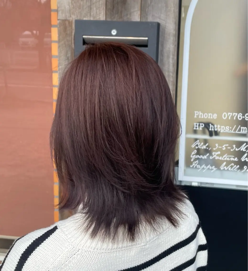ミディアム カラー ラベンダーカラー ピンクカラー ピンクラベンダー 見奈美 凜のヘアスタイル