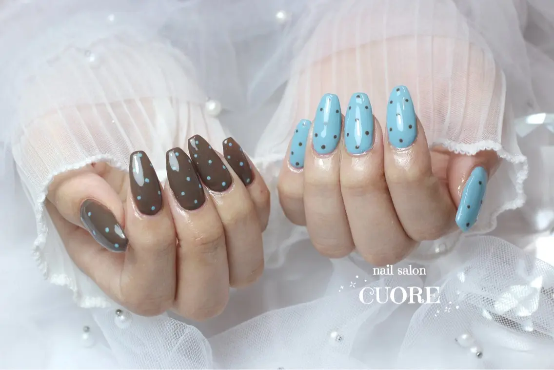 ネイル ドット 春ネイル ハンドネイル nail salon CUOREのネイルデザイン