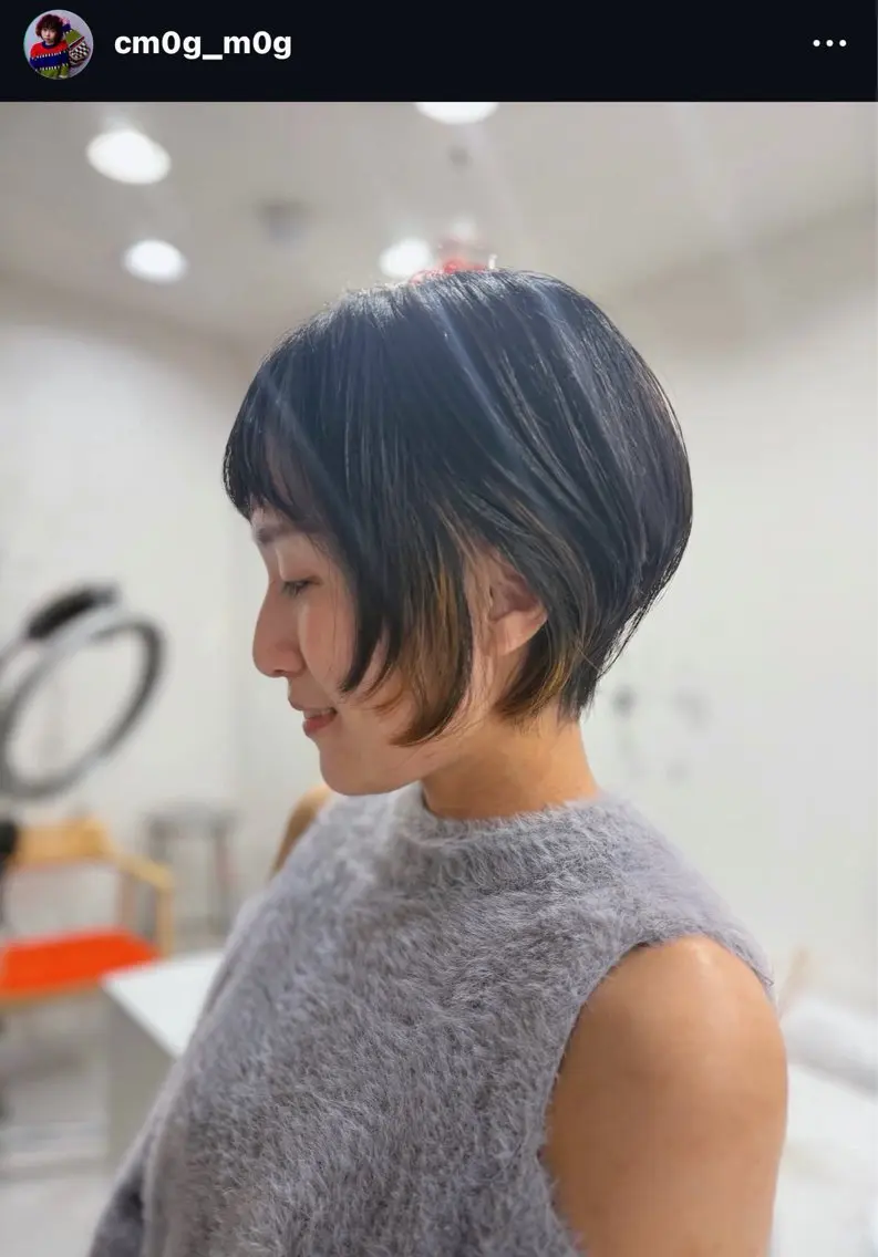 ショート 顔周りカット レイヤーカット オン眉 ショートヘア カット スギヤマチヒロ /抜け感/パーマのヘアスタイル