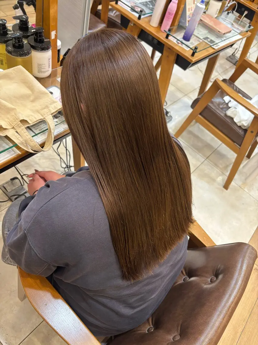 《透明感ベージュ系🧸🥞》ワンカラー➕Aujua4stepトリートメントの写真