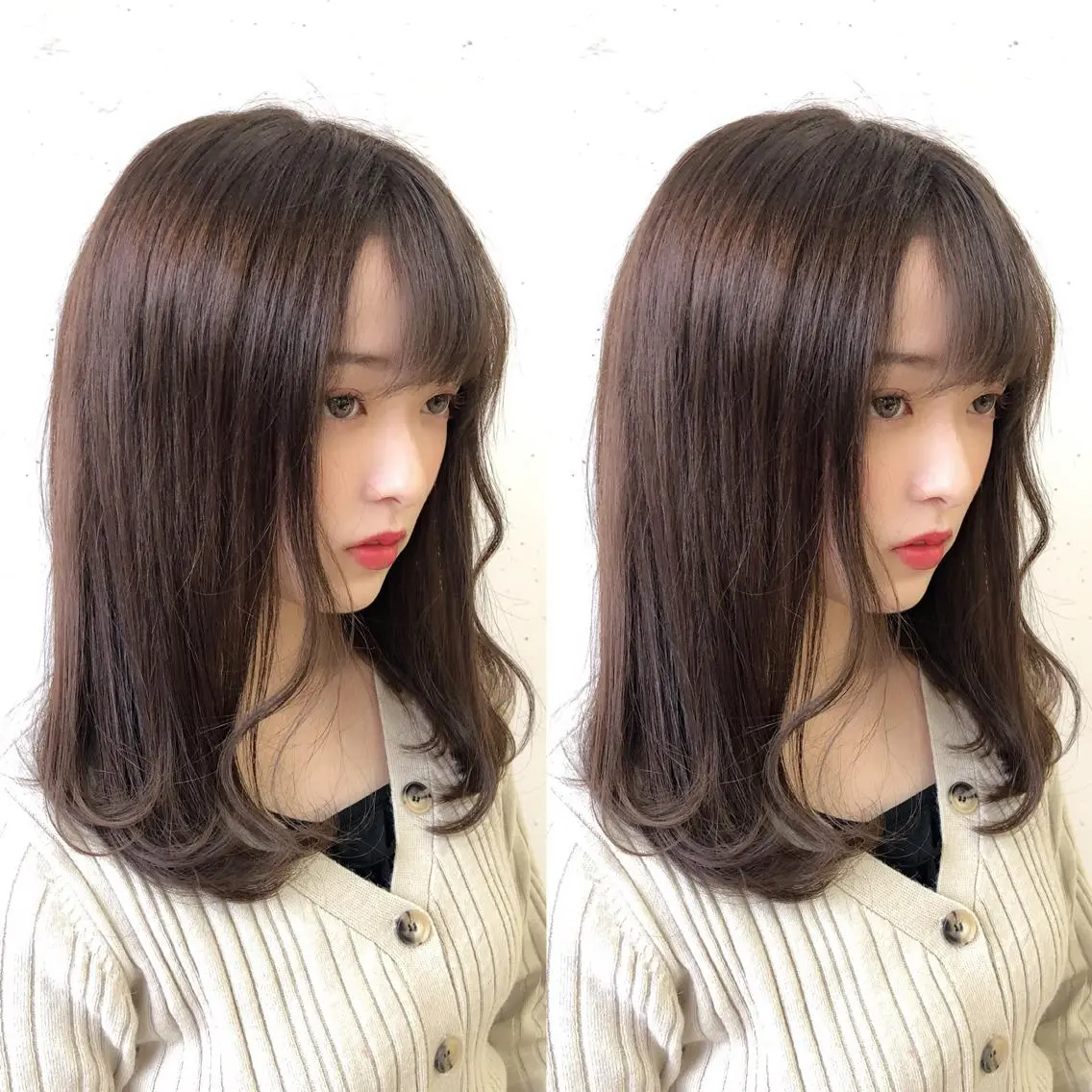 セミロング 小顔カット 池袋髪質改善 タニグチのヘアスタイル