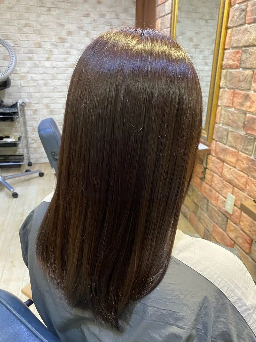 セミロング 縮毛矯正 田中 元規のヘアスタイル
