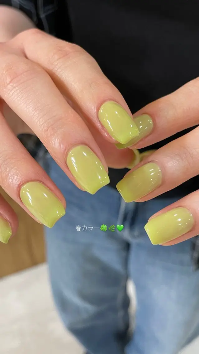 ネイル グリーン ハンドネイル you (ユウ)のネイルデザイン
