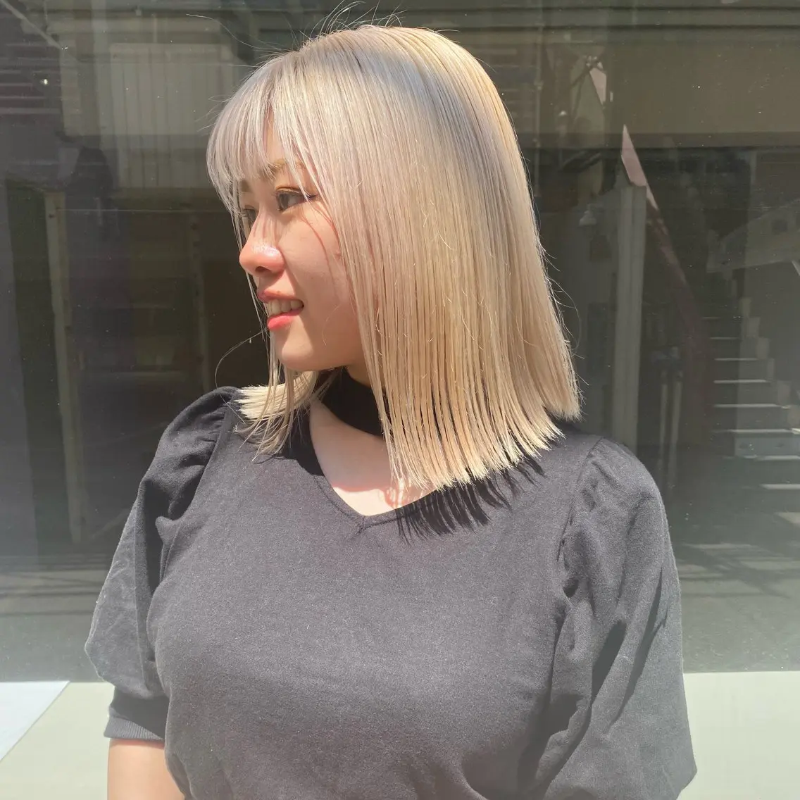 ミディアム カラー ヘアカラー ブリーチなしベージュ カラー✨Takeのヘアスタイル