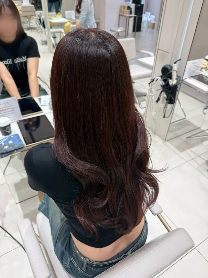 ロング カラー ブラウンカラー ピンクカラー ヘアカラー トリートメント 透明感カラー/ 縮毛矯正/三浦優心のヘアスタイル