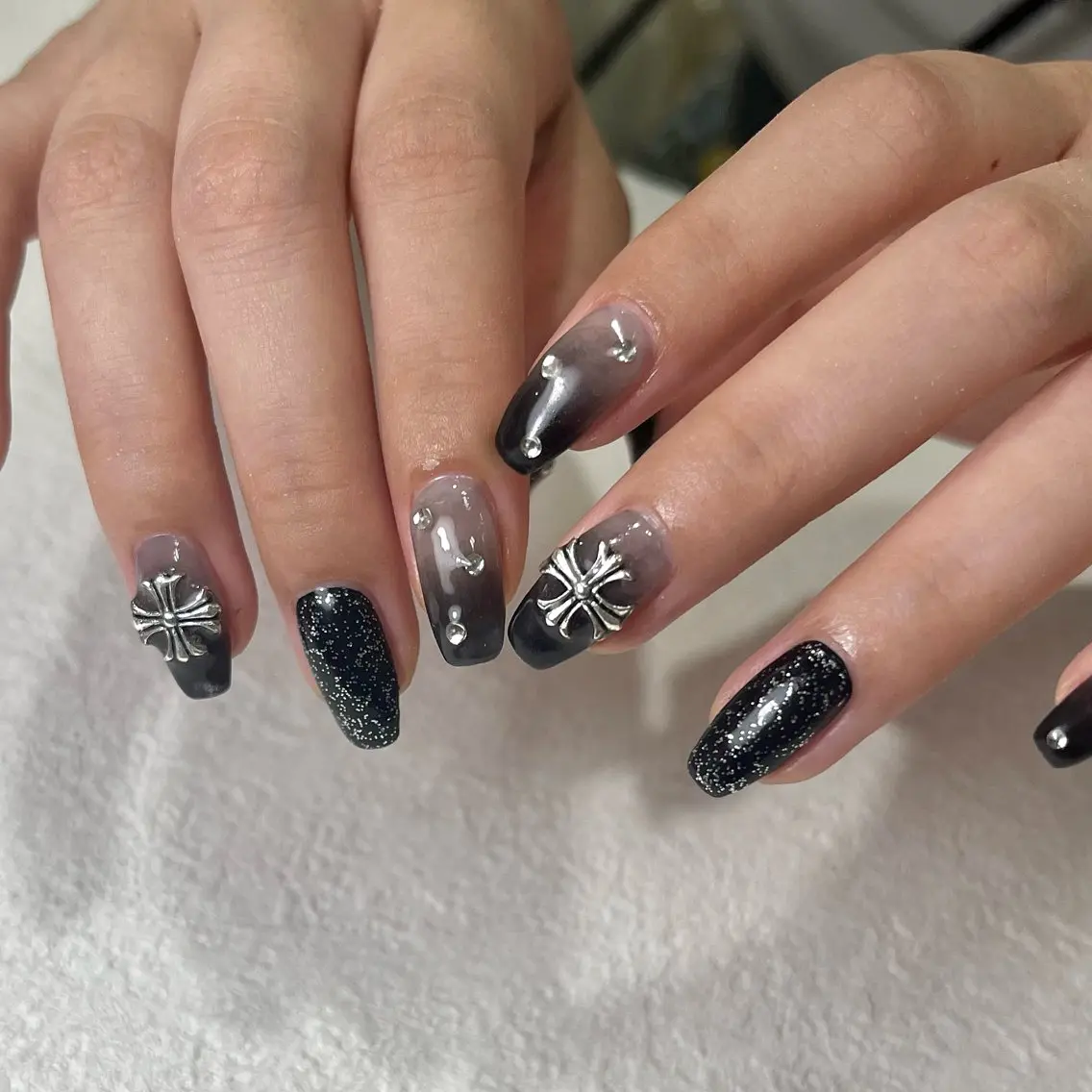 ネイル グラデーション キラキラネイル ストーンネイル ハンドネイル フットネイル Para Sol nail　Maoのネイルデザイン