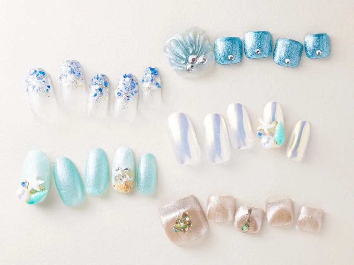 ネイル 桜ネイル 長さ出し フラッシュネイル フットネイル フレンチネイル ハンドネイル 💗🪽Tiary Nail🪽💗のネイルデザイン