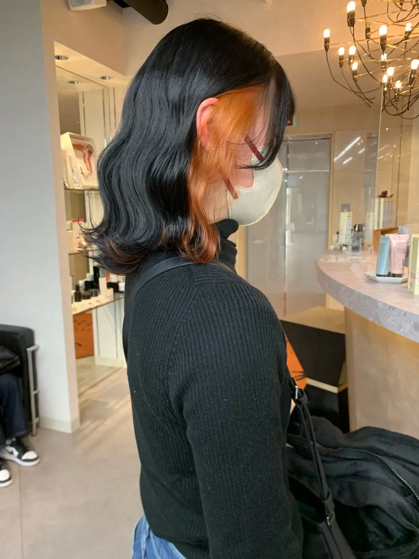 ミディアム カラー りん 🎀韓国スタイルのヘアスタイル