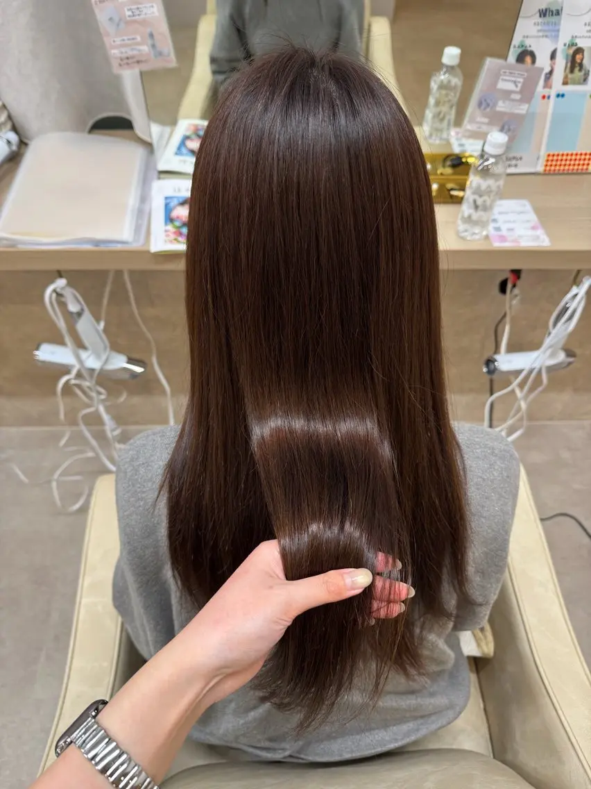 ロング カット ヘアカラー トリートメント ともか/美髪透明感 カラー/顔周りカットのヘアスタイル