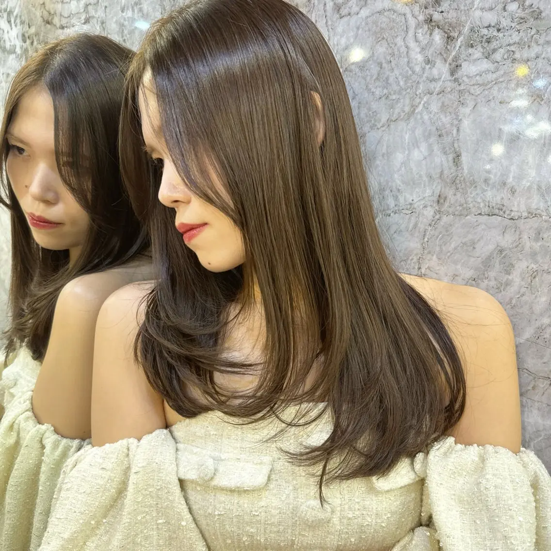 セミロング カット ヘアカラー 艶髪🇰🇷髪質改善 🎀ikuno🎀のヘアスタイル