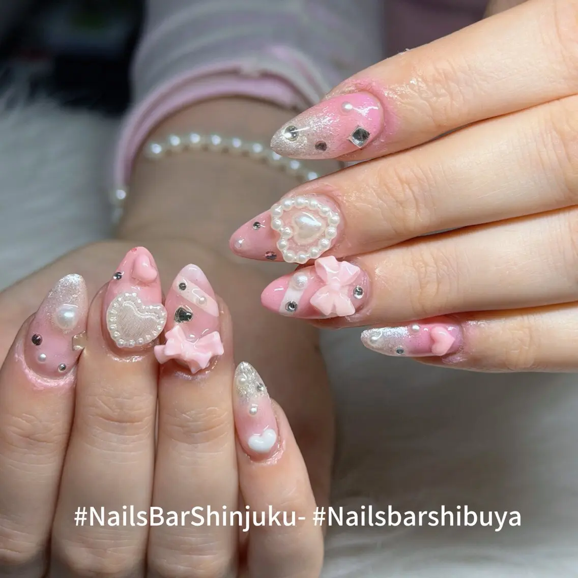 ネイル 長さ出し フレンチネイル ジェルネイル 韓国ネイル ロングネイル NAILS BAR SHINJUKUのネイルデザイン