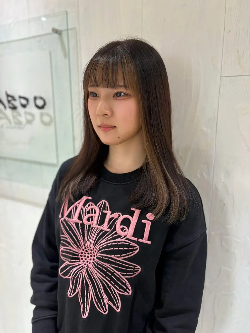セミロング カラー ヘアカラー トリートメント yui🥀/ボブ /ブリーチなしカラーのヘアスタイル