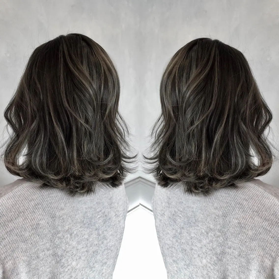 セミロング カラー M IIのヘアスタイル