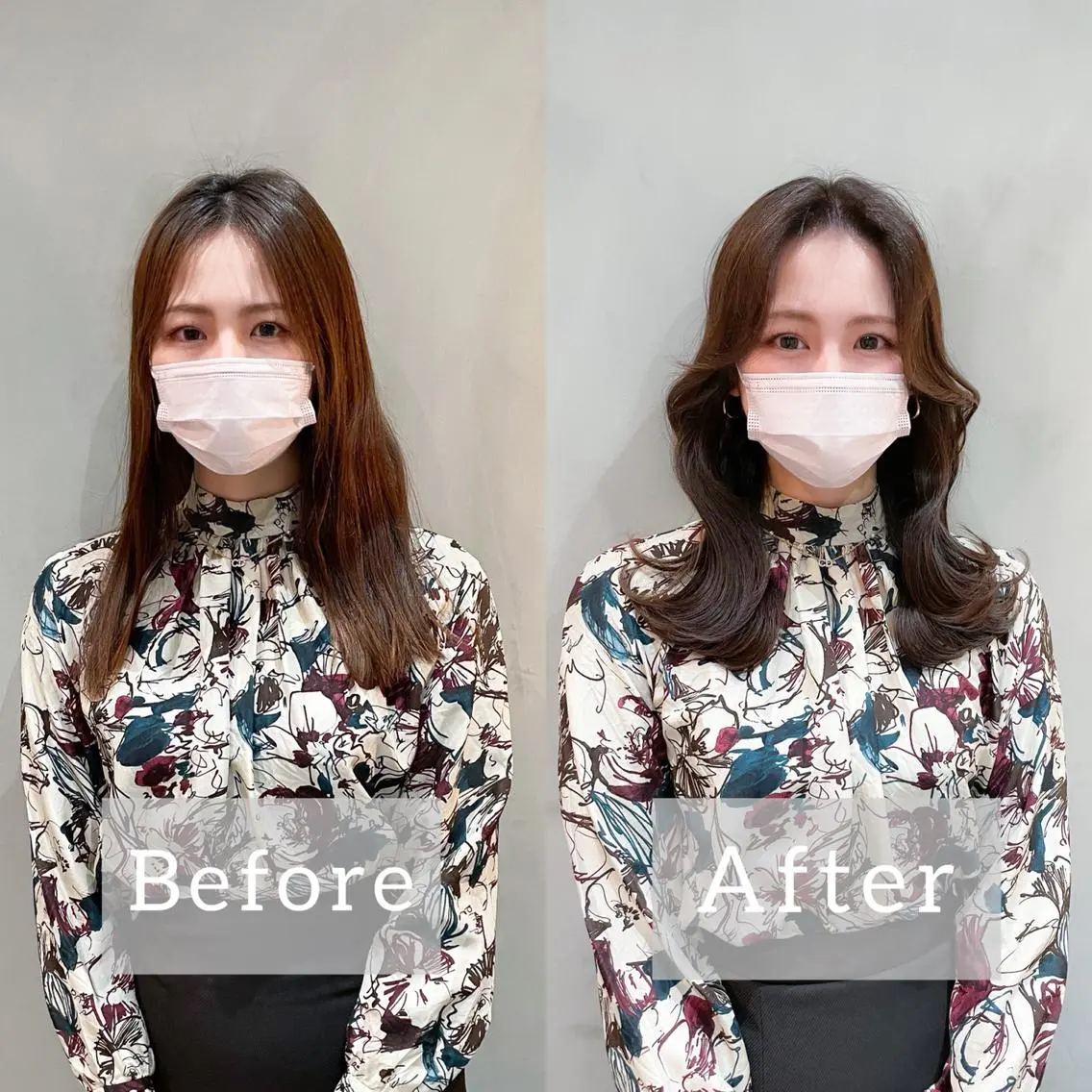 ミディアム ミディアムレイヤー くびれヘア 韓国風ヘア レイヤーカット LOMA🇰🇷 銀座クボタのヘアスタイル