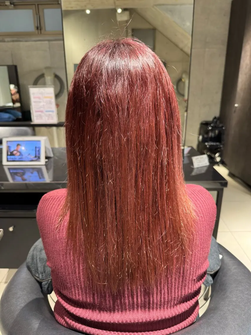 カラー ピンクカラー ヘアカラー トリートメント 艶カラー 梨菜💜のヘアスタイル