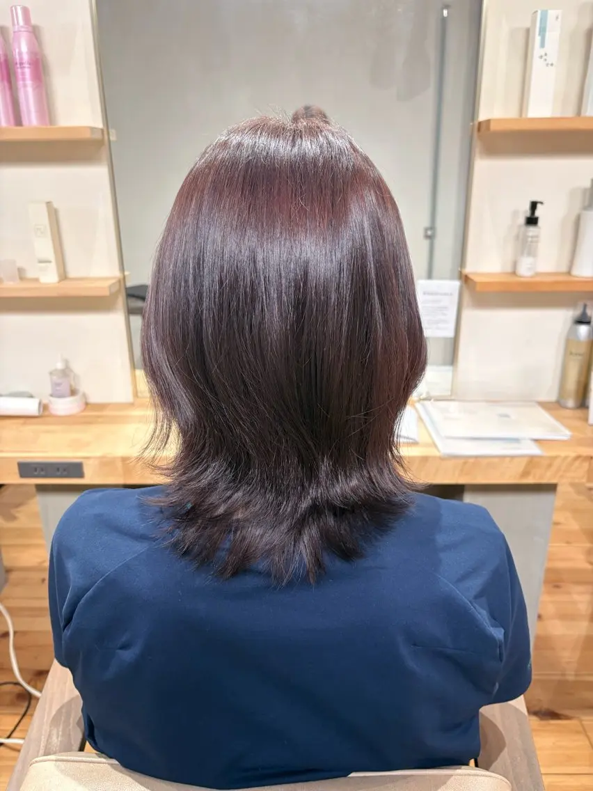 ミディアム カット ヘアカラー プルシールエクステ/ ハイトーン/ブリーチのヘアスタイル