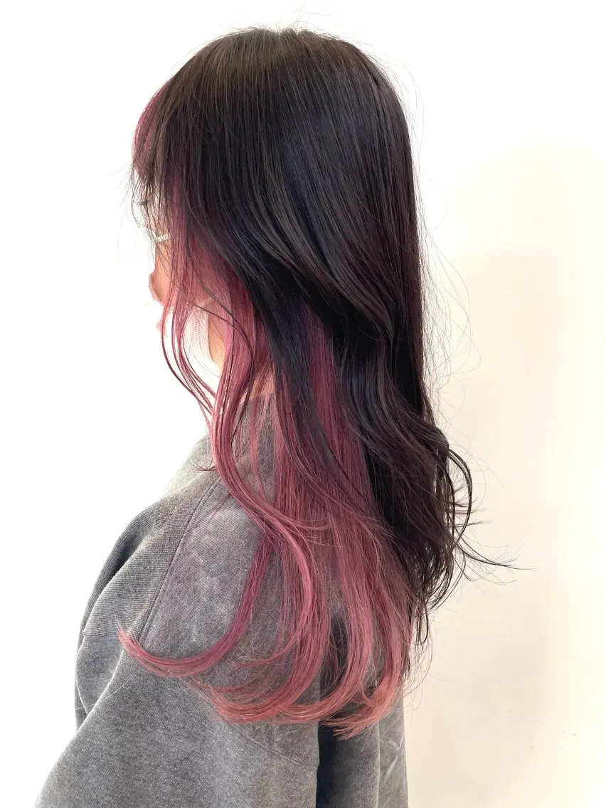 ロング カラー インナーカラー ラベンダーカラー ピンクカラー ピンクラベンダー 中西倖 トップスタイリストのヘアスタイル