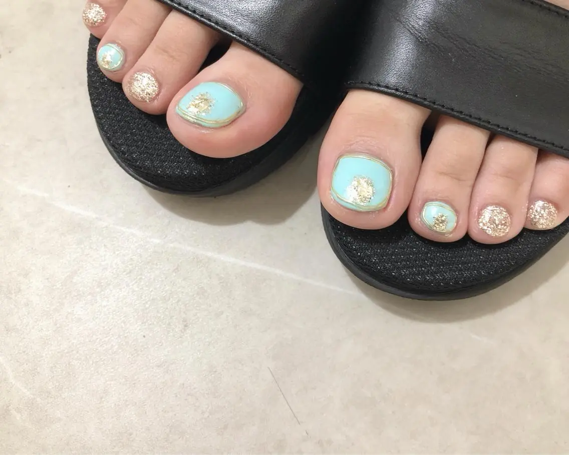 ネイル 夏ネイル フットネイル saki_ nail heronのネイルデザイン