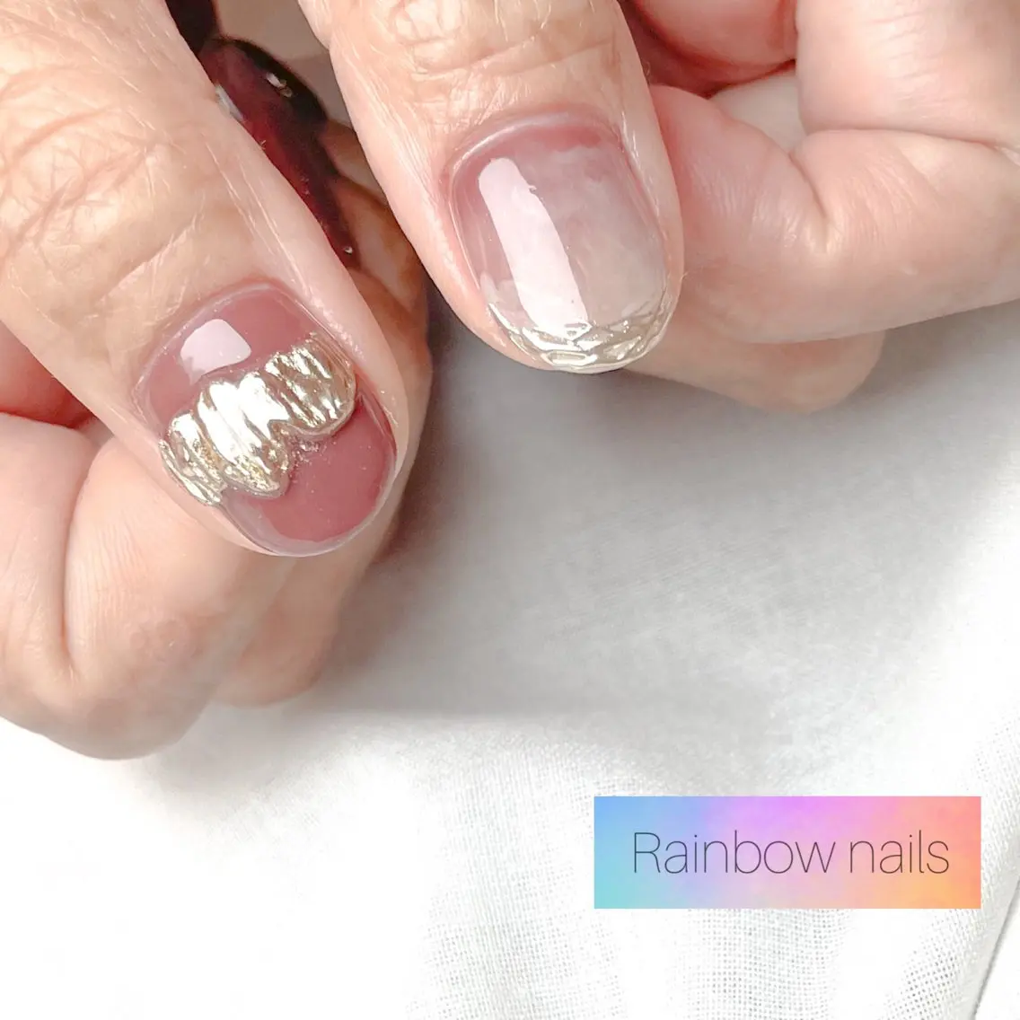 ネイル Rainbow nailsくろちゃんのネイルデザイン
