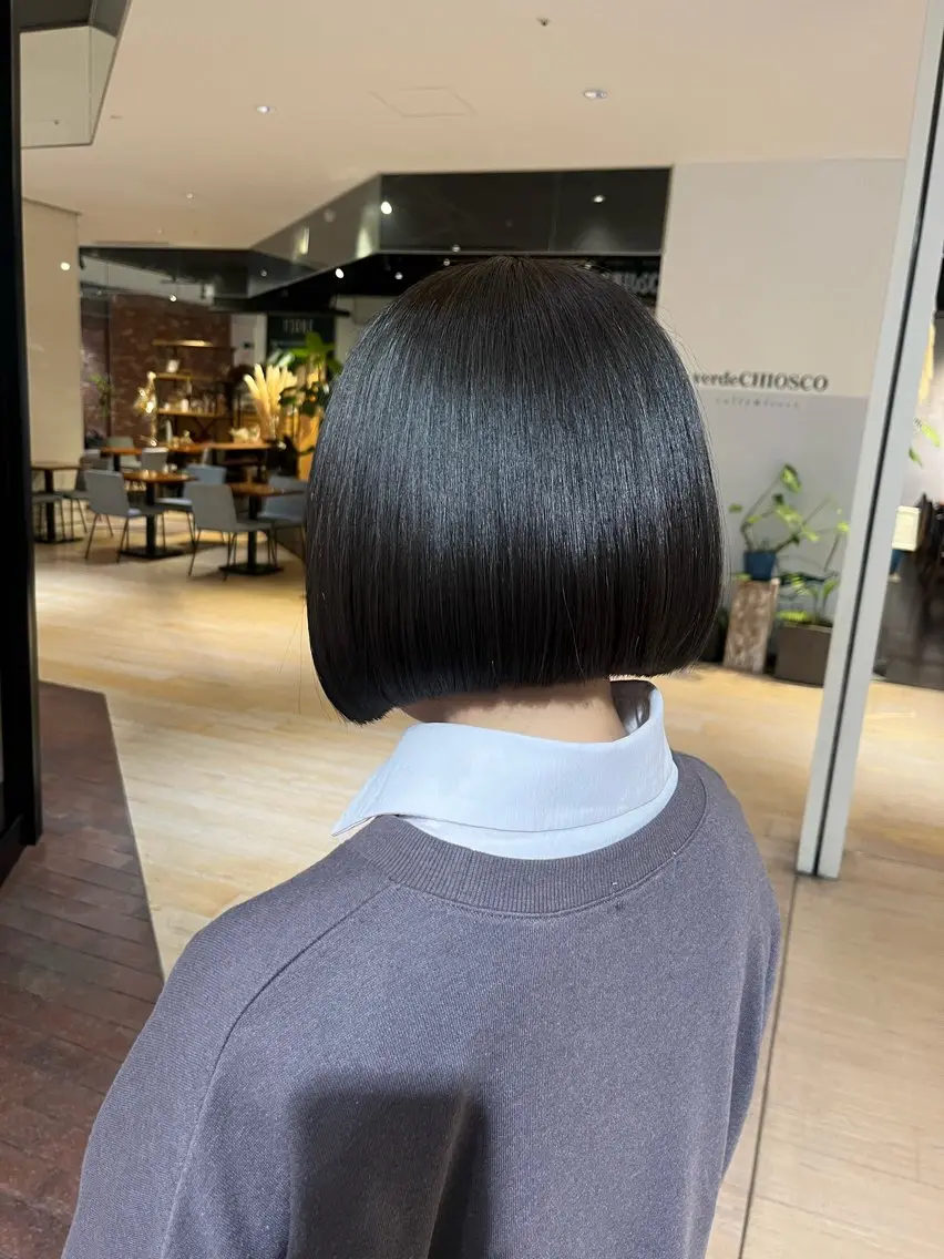 ショート ボブ カット マンツーマン 縮毛矯正/マユコのヘアスタイル