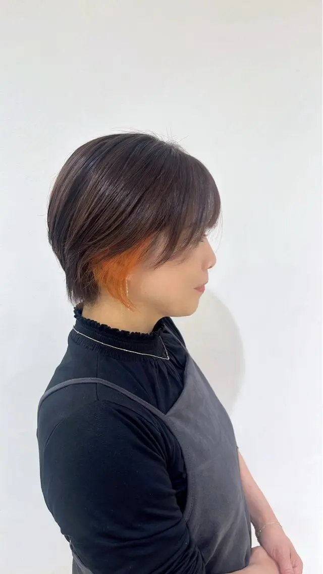 ショート カラー ヘアカラー なかのももか/レイヤ ー/髪質改善カラーのヘアスタイル